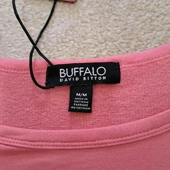 ❤️ NWT Buffalo David Bitton Short Sleeved Jersey Knit Top Medium Pink - Picture 6 of 9